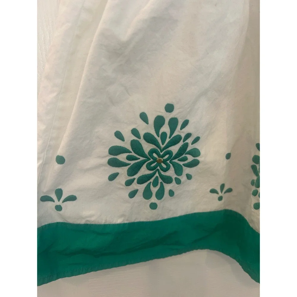 Gymboree‎ Dress Green White Embroidered Floral Cotton Cap Sleeve 4T Summer Bin B